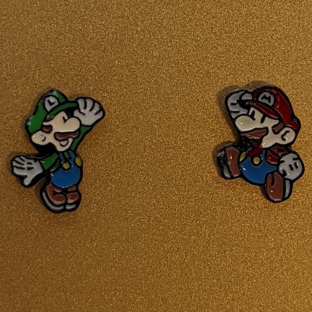 Mario and Luigi Nintendo Super Mario Bros acrylic stud earrings